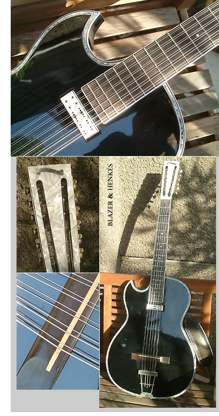 Blazer & Henkes 12-saitige Thinline Hollowbody Gitarre, Linksh&auml;nder
