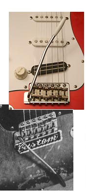 Original Lefthand Tremolo und Detail der No. 1 von SRV