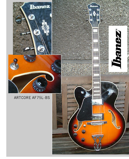 Details Lefthand Ibanez ARTCORE AF-75, Tobacco Sunburst