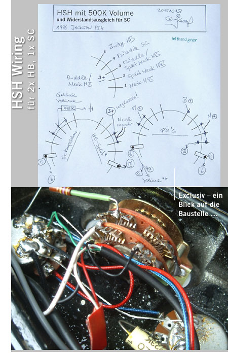 Wiring / Seitches for 2x full size humbucker and 1x single coil pickups